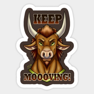 Minotaur Head Keep Moooving! Sticker